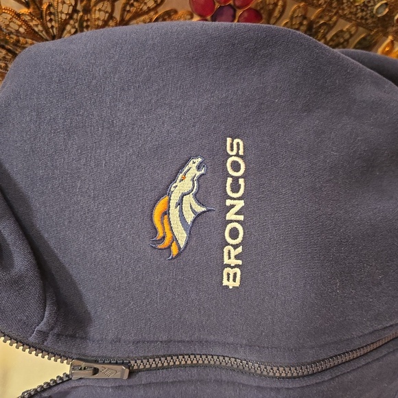 Nike NFL Denver Broncos Embroidered Full Zip Hoodie Sweatshirt Navy Size Medium - Picture 3 of 12